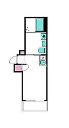 エフプレスト入谷 4階ワンルームの間取り