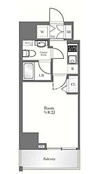 アルテシモクルセ 7階1Kの間取り