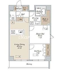 ＨＦ東尾久レジデンス 4階2LDKの間取り