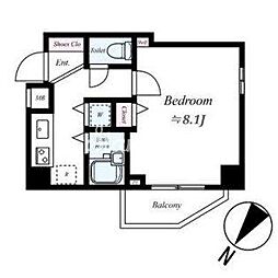 アクアリガーレ西日暮里イースト 3階1Kの間取り