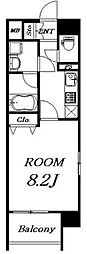 グランマノワール 2階1Kの間取り