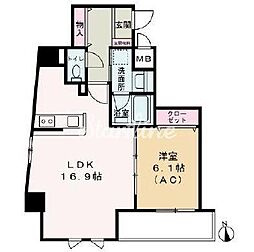 コモ パラシオ日暮里 1LDKの間取図画像