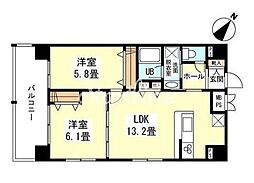 エーエス日暮里 2LDKの間取図画像