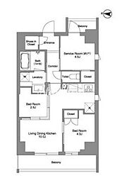 荒川区東日暮里2丁目マンション 3LDKの間取図画像