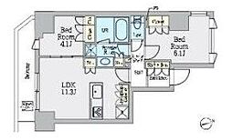 CRESTCOURTUENO 2LDKの間取図画像