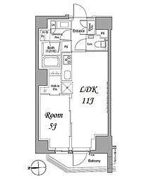 ザ・パークハビオ根岸三丁目 1LDKの間取図画像