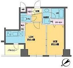 カスタリア北上野 1LDKの間取図画像