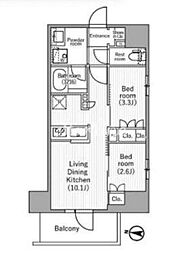ニド三ノ輪 2LDKの間取図画像