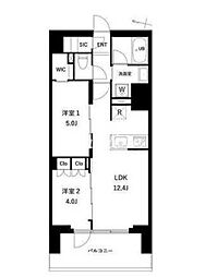 プレディアコート西日暮里 2LDKの間取図画像