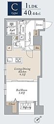 グランカーサ上野入谷 1LDKの間取図画像