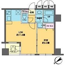 カスタリア北上野 1LDKの間取図画像