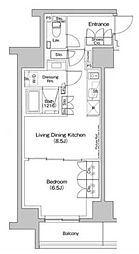 ザ・パークハビオ入谷 1LDKの間取図画像