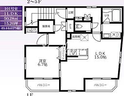 ビアンフェ入谷(Bienfait入谷) 1LDKの間取図画像