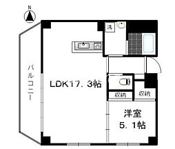 カルム日暮里レジデンス 1LDKの間取図画像