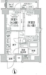 ルフレプレミアム町屋 2Kの間取図画像