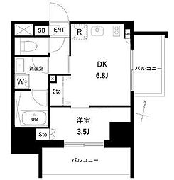 プレディアコート西日暮里 1DKの間取図画像