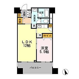 カスタリア荒川 1LDKの間取図画像