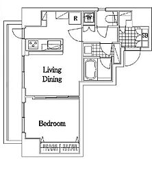 THERESIDENCEOFTOKYOH20WESTTOWER 1LDKの間取図画像
