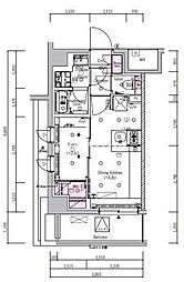 シーフォルム北千住(SYFORME KITA-SENJYU) 1DKの間取図画像
