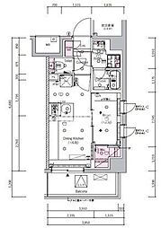 シーフォルム北千住(SYFORME KITA-SENJYU) 2Kの間取図画像