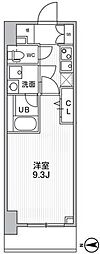 THEパームス熊野前 1Kの間取図画像
