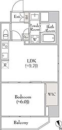 ルミークアン北上野 1LDKの間取図画像