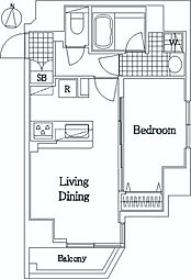 THERESIDENCEOFTOKYOH20SOUTHTOWER 1LDKの間取図画像