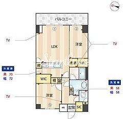 スプランディッド西日暮里 2LDKの間取図画像