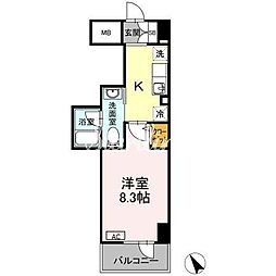 コンシェリア東京入谷ステーションフロント 1Kの間取図画像