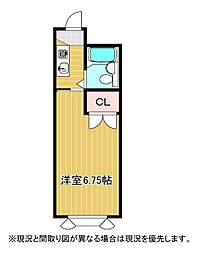 トミーハイツ 1Kの間取図画像