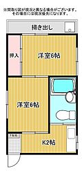 パレス安西 2Kの間取図画像