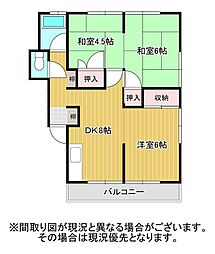 新屋マンション 3DKの間取図画像