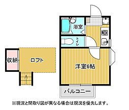 リージェントさつき 1Kの間取図画像