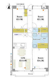 サンシティ鳥飼 3LDKの間取図画像