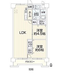 マルシン第三住吉ハイツ 2LDKの間取図画像