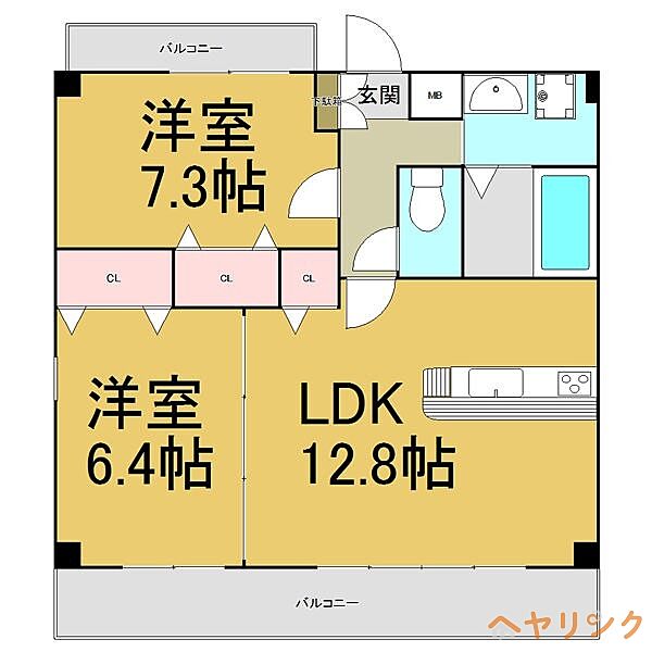 エヴァンスコート ｜愛知県尾張旭市城前町4丁目(賃貸マンション2LDK・1階・61.20㎡)の写真 その2