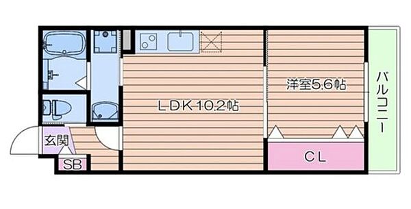 大阪府大阪市住吉区東粉浜2丁目(賃貸アパート1LDK・2階・37.77㎡)の写真 その4