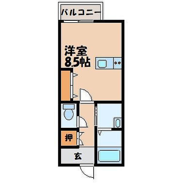IKD D 203｜長崎県長崎市古賀町(賃貸アパート1R・2階・24.54㎡)の写真 その3
