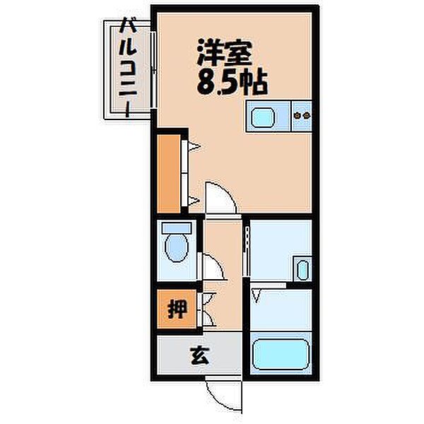 IKD D 104｜長崎県長崎市古賀町(賃貸アパート1R・1階・24.54㎡)の写真 その3