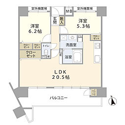 グランプレステージ西神戸ガーデンヒルズ 2LDKの間取図画像