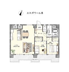 エスポワール寿 2LDKの間取図画像