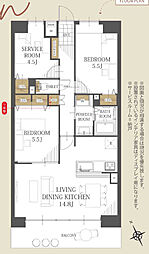 藤和シティコープ三河安城 3LDKの間取図画像