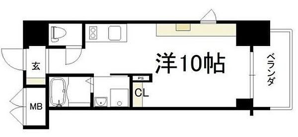 大阪府大阪市港区田中2丁目(賃貸マンション1K・9階・26.58㎡)の写真 その2