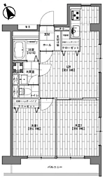 中銀明大前マンシオン 2LDKの間取図画像