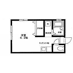 アムール湘南 ワンルームの間取図画像