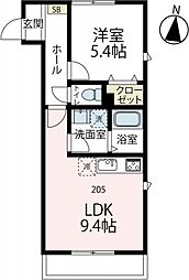 鎌倉市長谷2丁目アパート 1LDKの間取図画像
