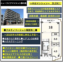 ニューライフマンション藤の森 2LDKの間取図画像