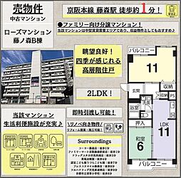 ローズマンション藤の森A館 2LDKの間取図画像