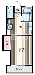７３０−コーポ光 2階1Kの間取り
