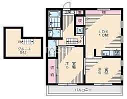 フローラルガーデン 2LDKの間取図画像